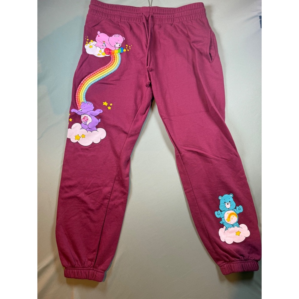Care Bears Burgundy Jogger Sweatpants Size XL (Juniors) Youth 15/17